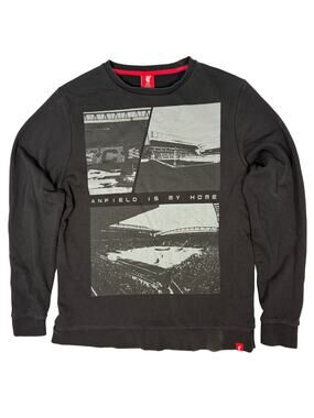 Liverpool Sweatshirt Anfield Is My Home Black Crewneck Men's Medium